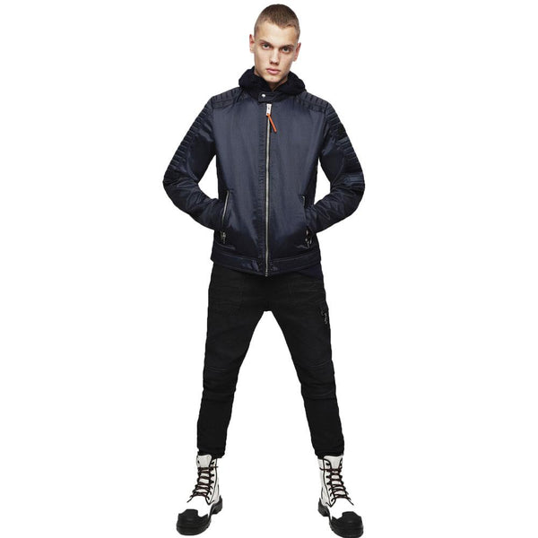 Diesel J Shiro Nylon Biker jacket Navy