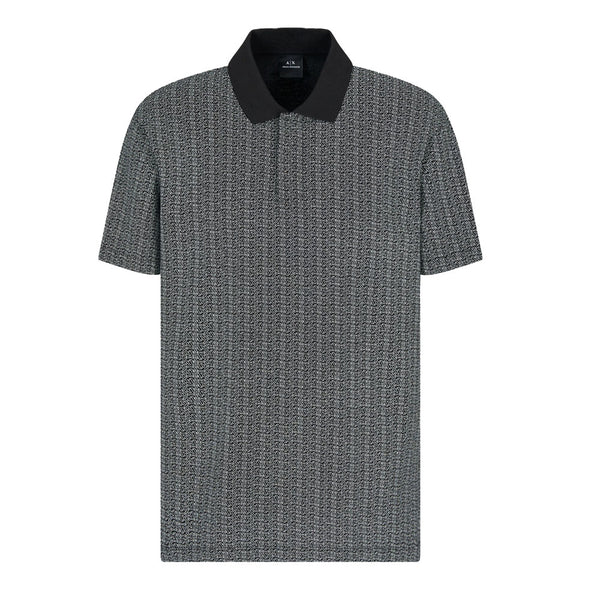 Armani Exchange Polo CIrcle Allover Print AX Logo - Black XM000736