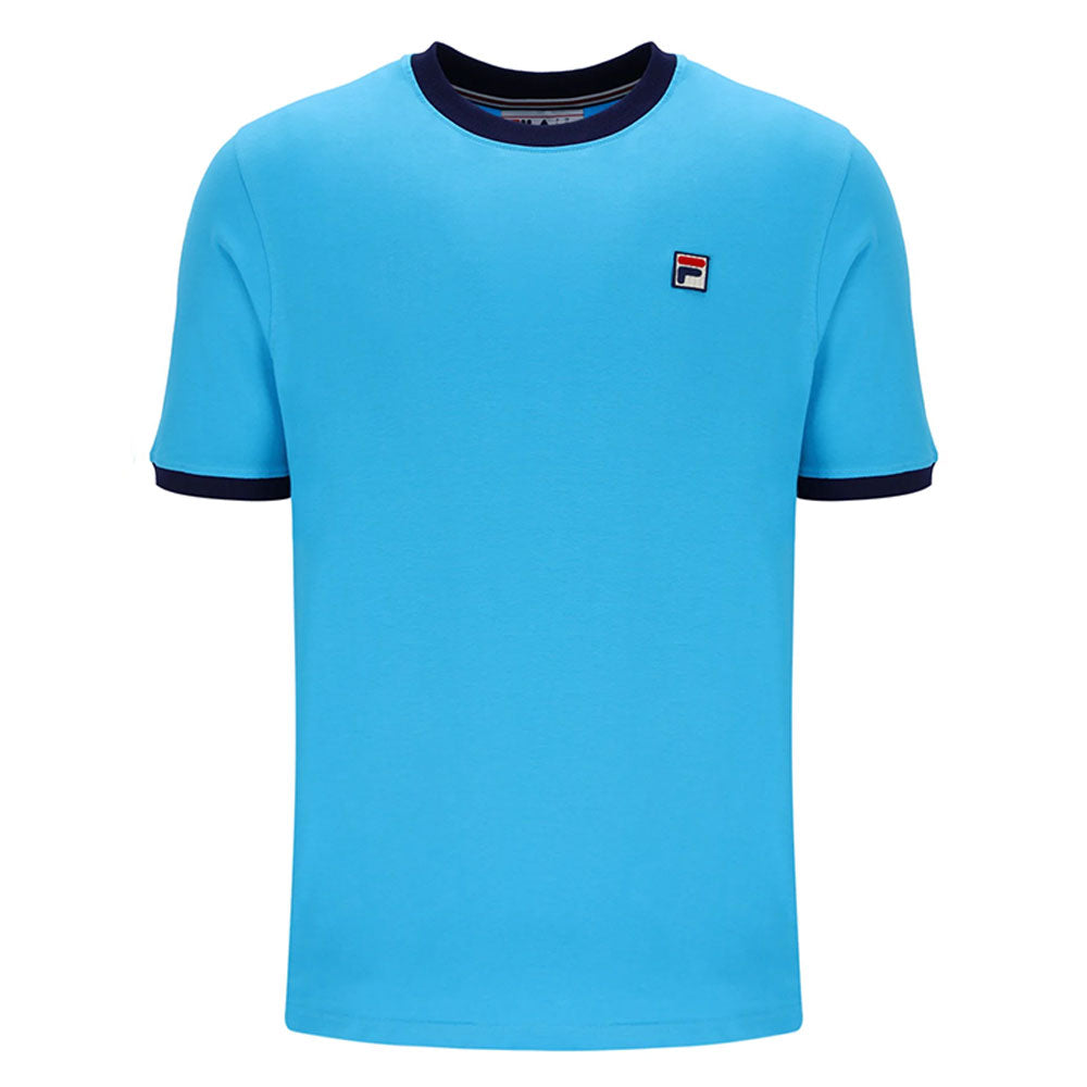 Fila Vintage Marconi Ringer T Shirt - Cyan Blue  / Navy