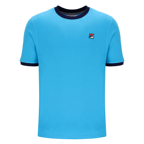 Fila Vintage Marconi Ringer T Shirt - Cyan Blue  / Navy