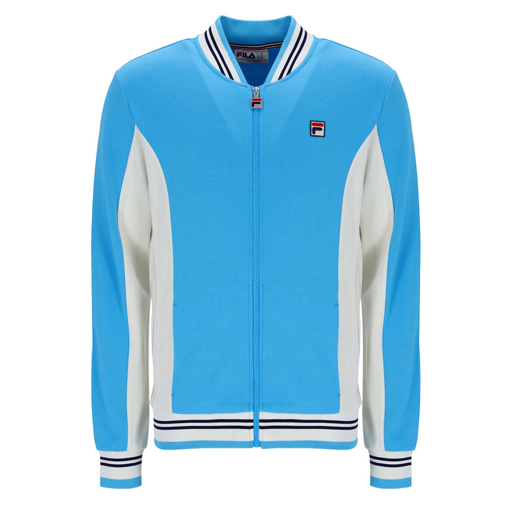 Fila Vintage Settanta Baseball Track Jacket MK1 - Cyan Blue / Gardenia Navy