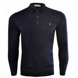 Gabicci Vintage Mens Francesco Polo Collar Sweater  - Navy V00GK08