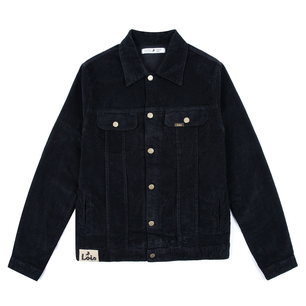 Lois Jeans Thin Corduroy Tejana Trucker Jacket - Black