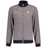 Sergio Tacchini Blanchy Houndstooth Track Jacket -  Pelican / Martime Blue / Cappucchino