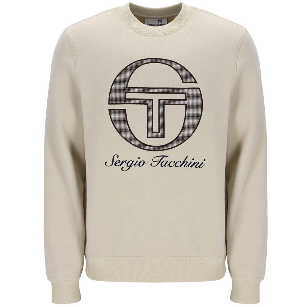 Sergio Tacchini Crochet Logo Sweat Jumper - Pelican Beige