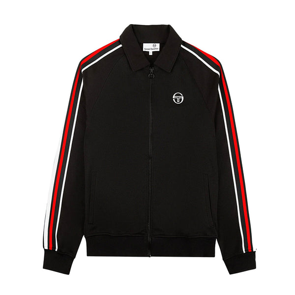 Sergio Tacchini Renshaw Tape Track Top - Black / Red