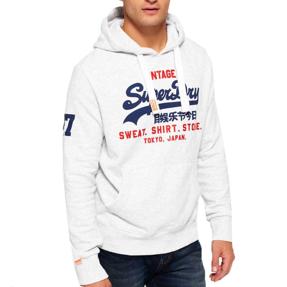 Mens white superdry on sale hoodie