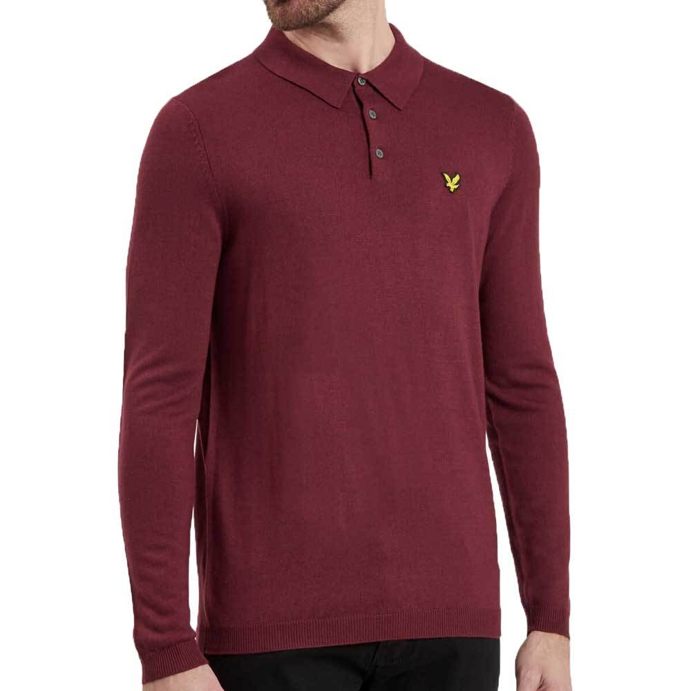 Lyle and scott polo burgundy best sale